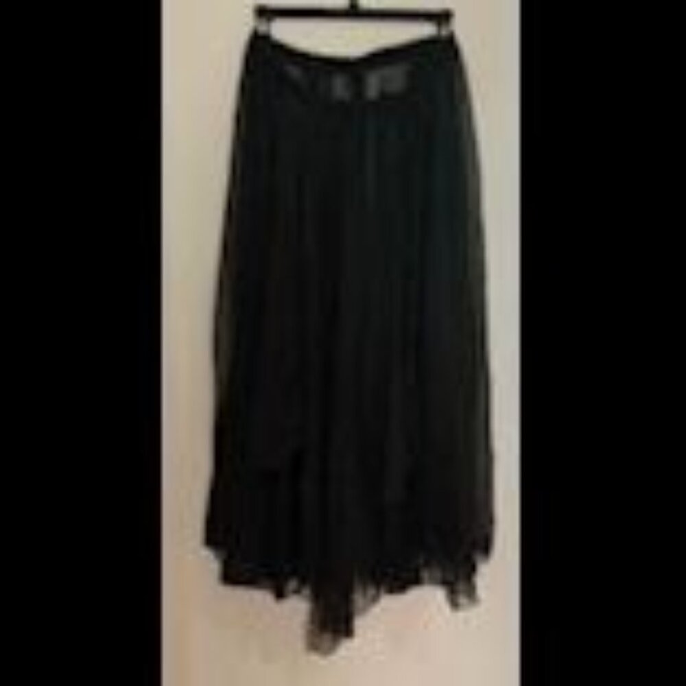 Belly Dance Belt over-Skirt Sheer Black Small